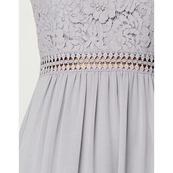 TRUTH & FABLE Womens Long Sleeve Lace Trim Bridesmaid Maxi Dress Gray Sz 3XL - Picture 4 of 9